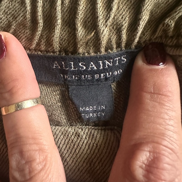 ALL SAINTS Frieda Twill Cargo Joggers. Deep Olive Green. Size 8 - Picture 2 of 4